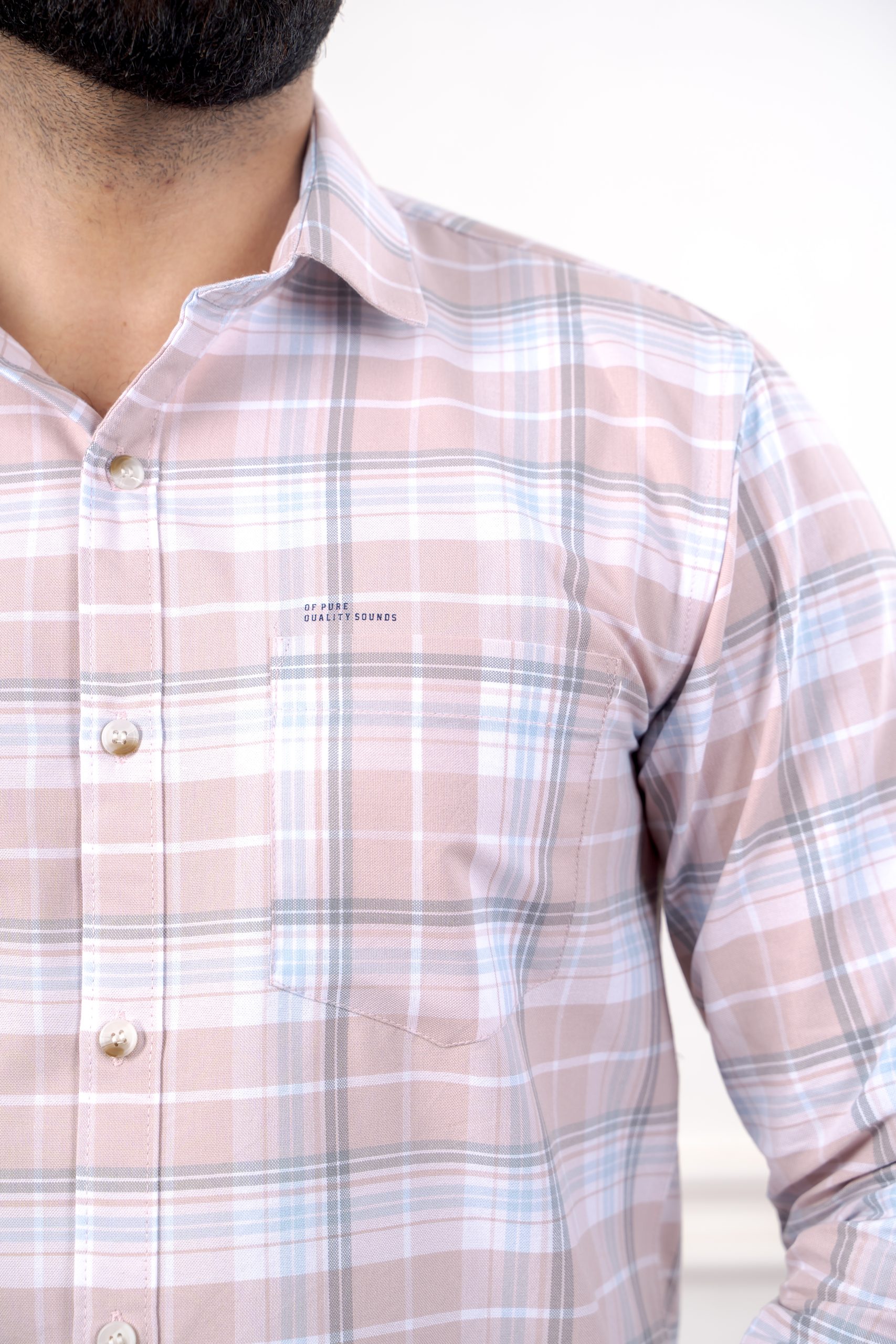 Men Box Check Slim Fit Cotton Casual Shirt - Image 5