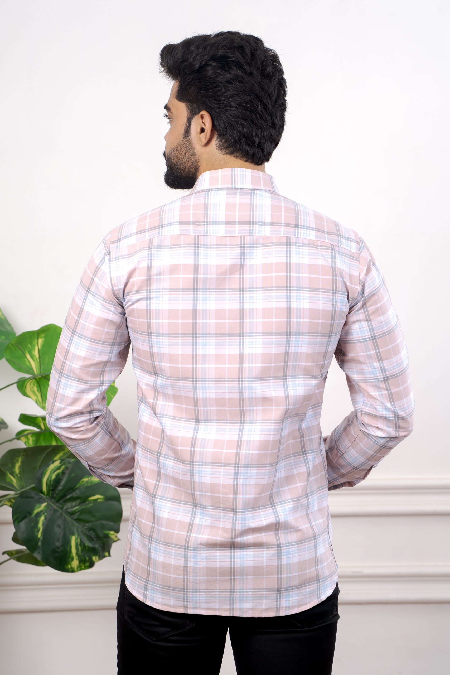 Men Box Check Slim Fit Cotton Casual Shirt - Image 4