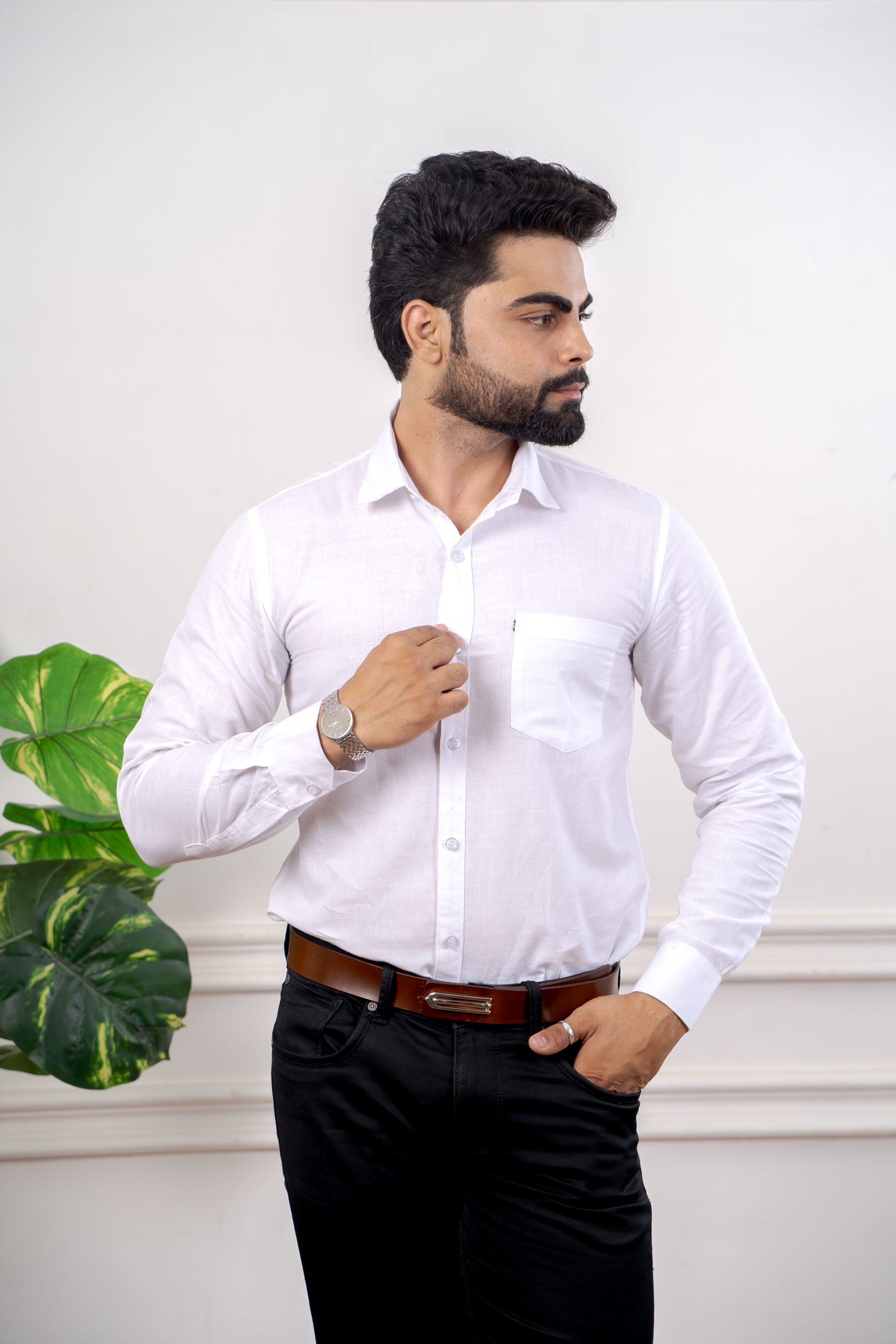 Shirt for Men, Solid Full Sleeves Shirt, Wrinkle Free Mens Shirts, Cotton Formal Shirts
