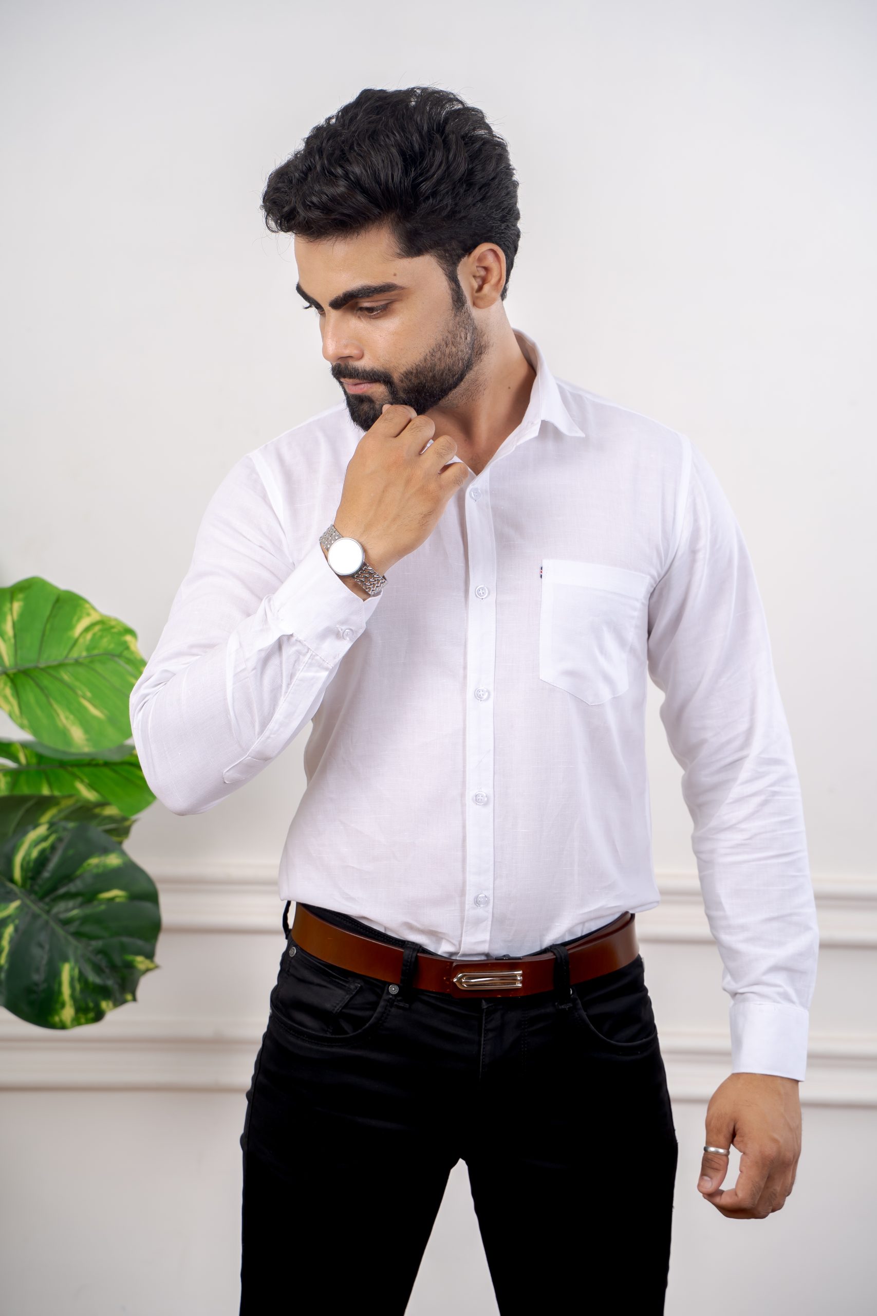 Shirt for Men, Solid Full Sleeves Shirt, Wrinkle Free Mens Shirts, Cotton Formal Shirts - Image 3