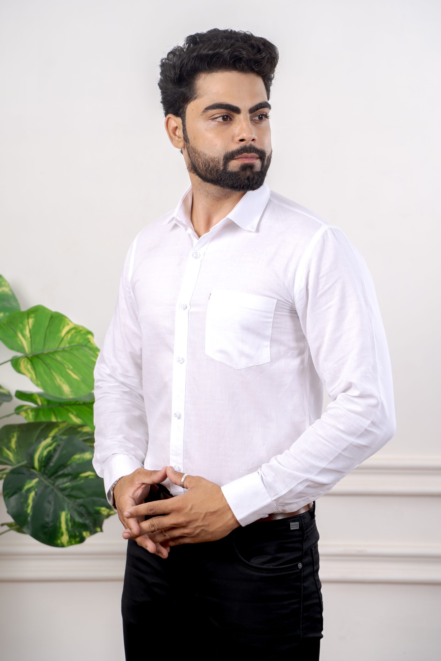 Shirt for Men, Solid Full Sleeves Shirt, Wrinkle Free Mens Shirts, Cotton Formal Shirts - Image 4