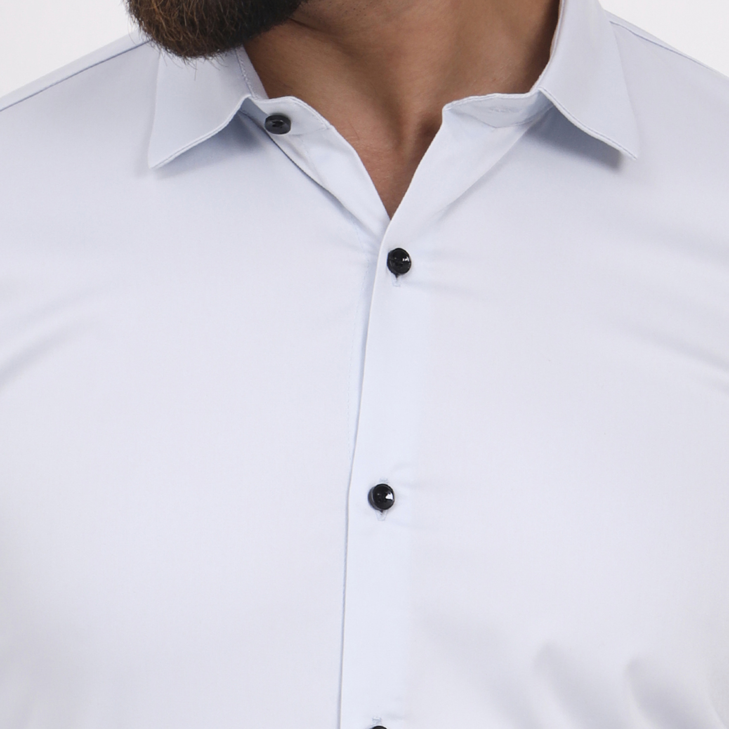 Men's Solid Full Sleeves White Shirt - Image 5