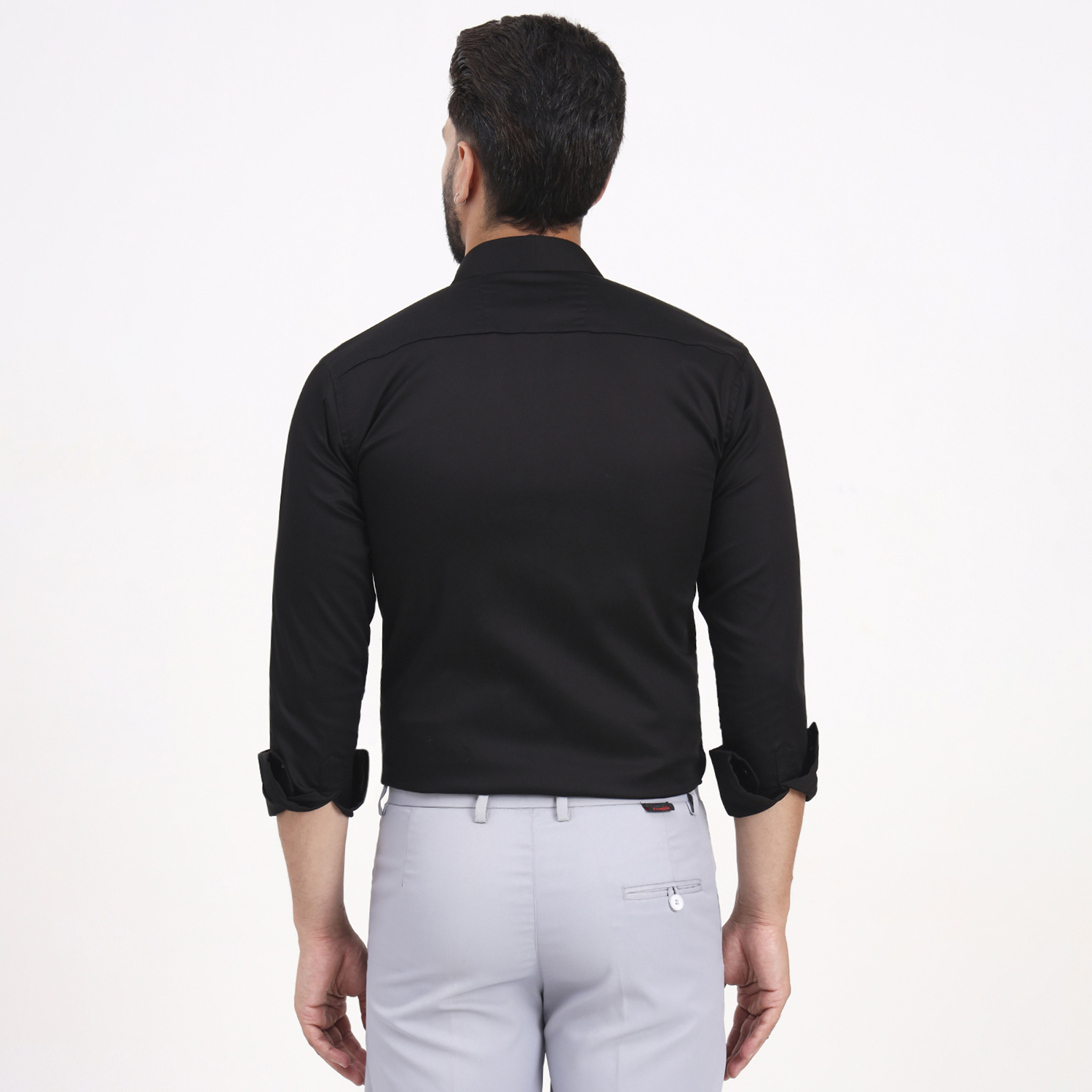 Men's Black Regular Fit Formal Shirt - Image 2