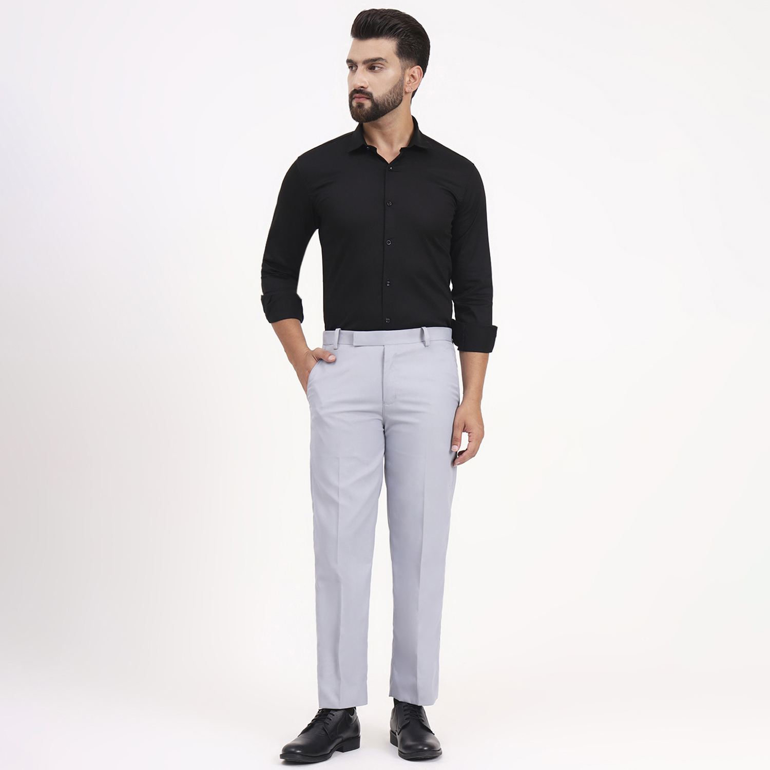 Men's Black Regular Fit Formal Shirt - Image 7