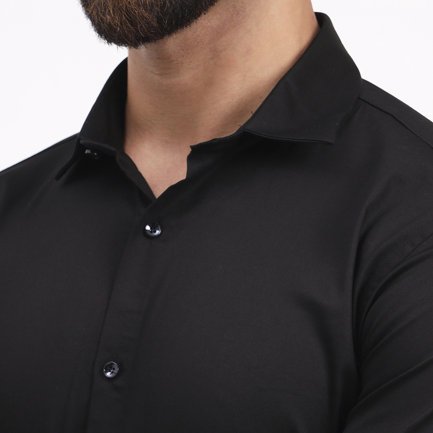Men's Black Regular Fit Formal Shirt - Image 5