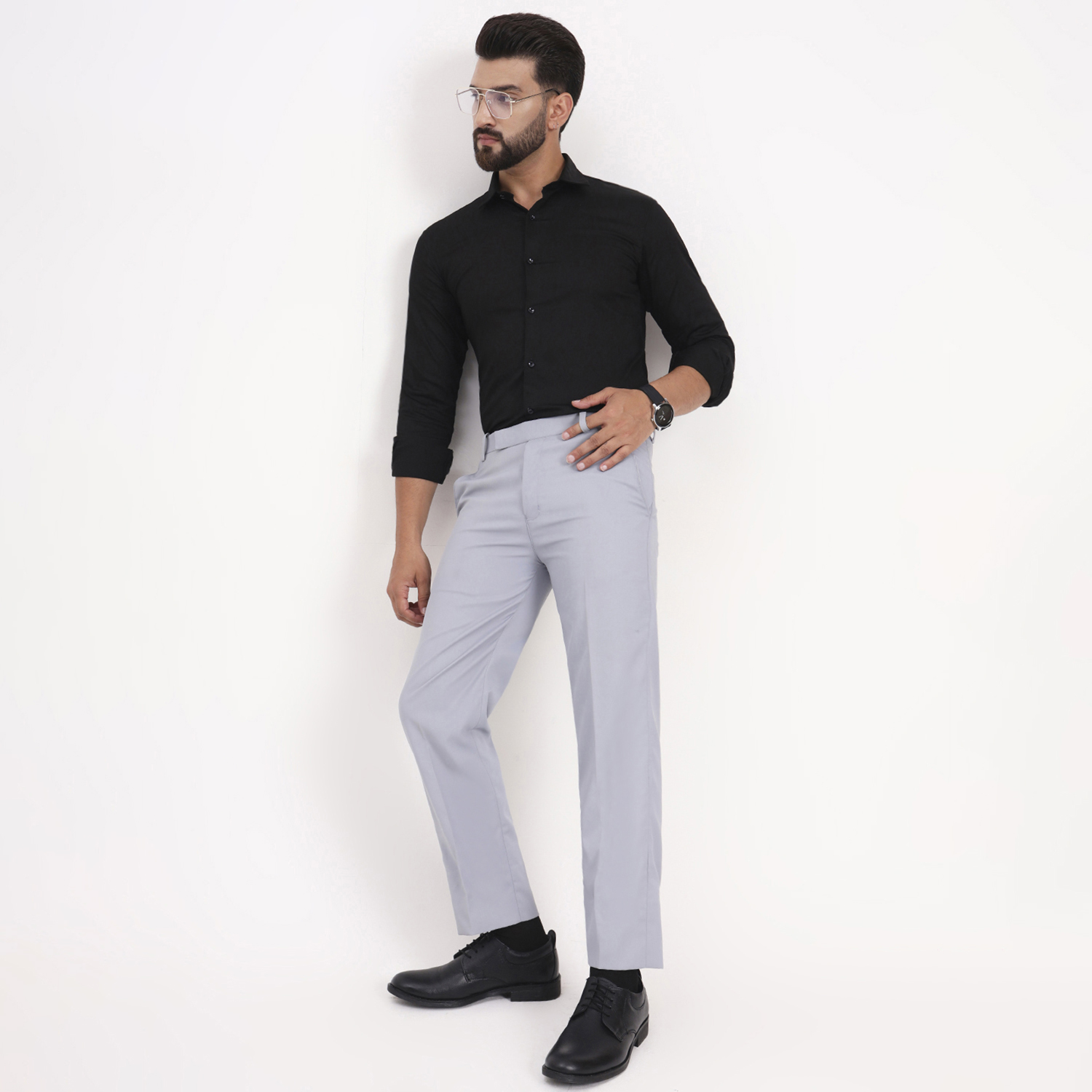 Men's Black Regular Fit Formal Shirt - Image 4