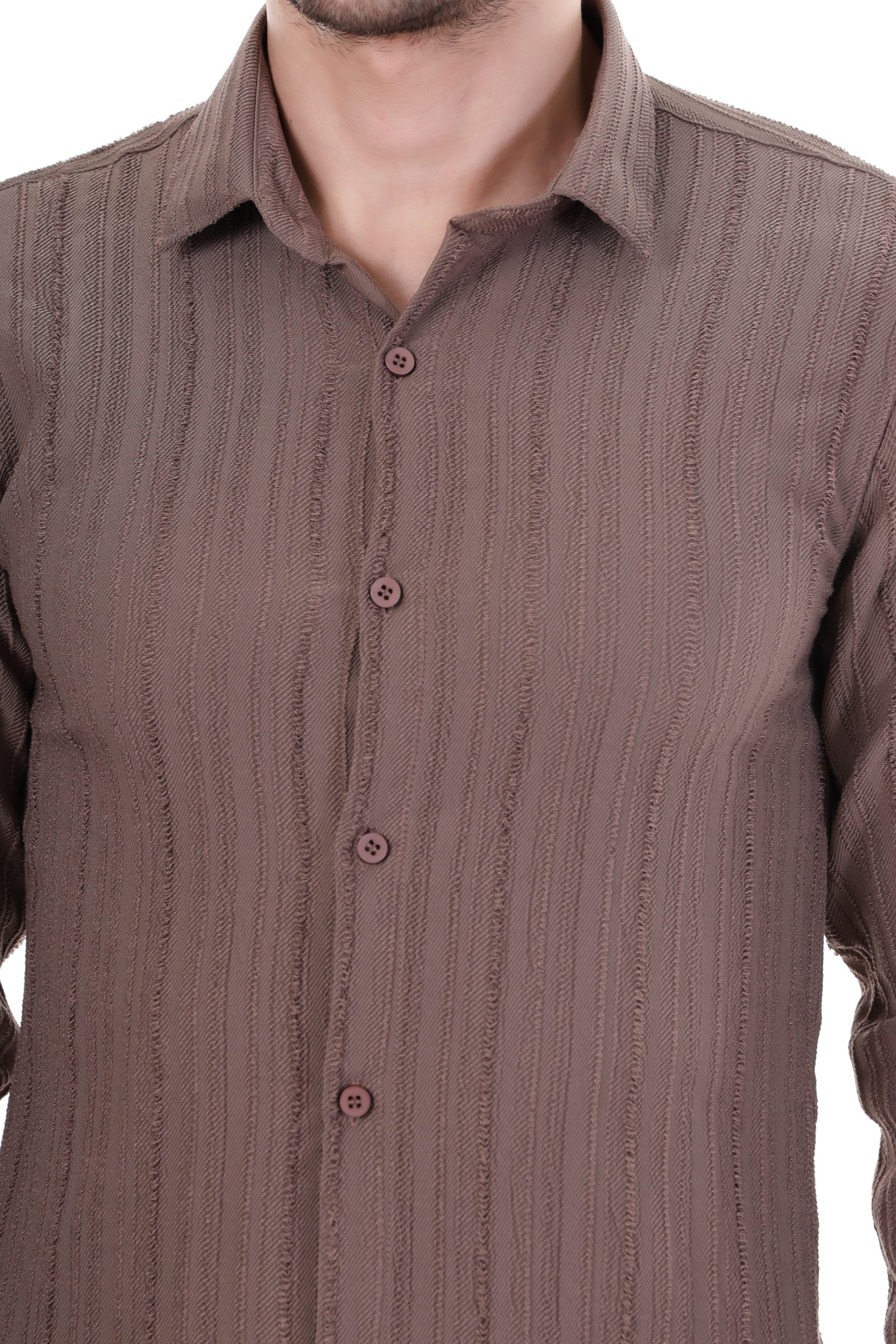 Men’s Textured Regular Fit Shirt – Dorado Color - Image 6