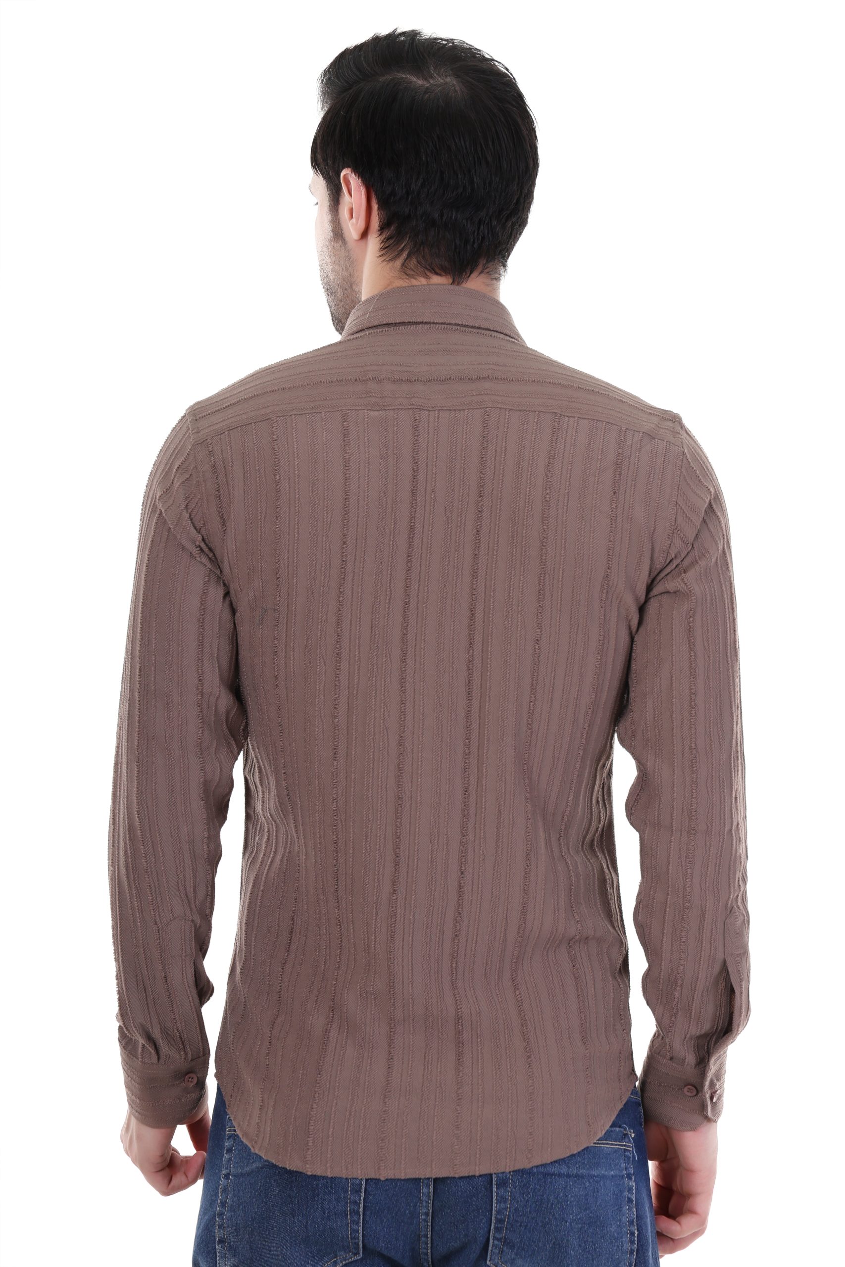 Men’s Textured Regular Fit Shirt – Dorado Color - Image 4