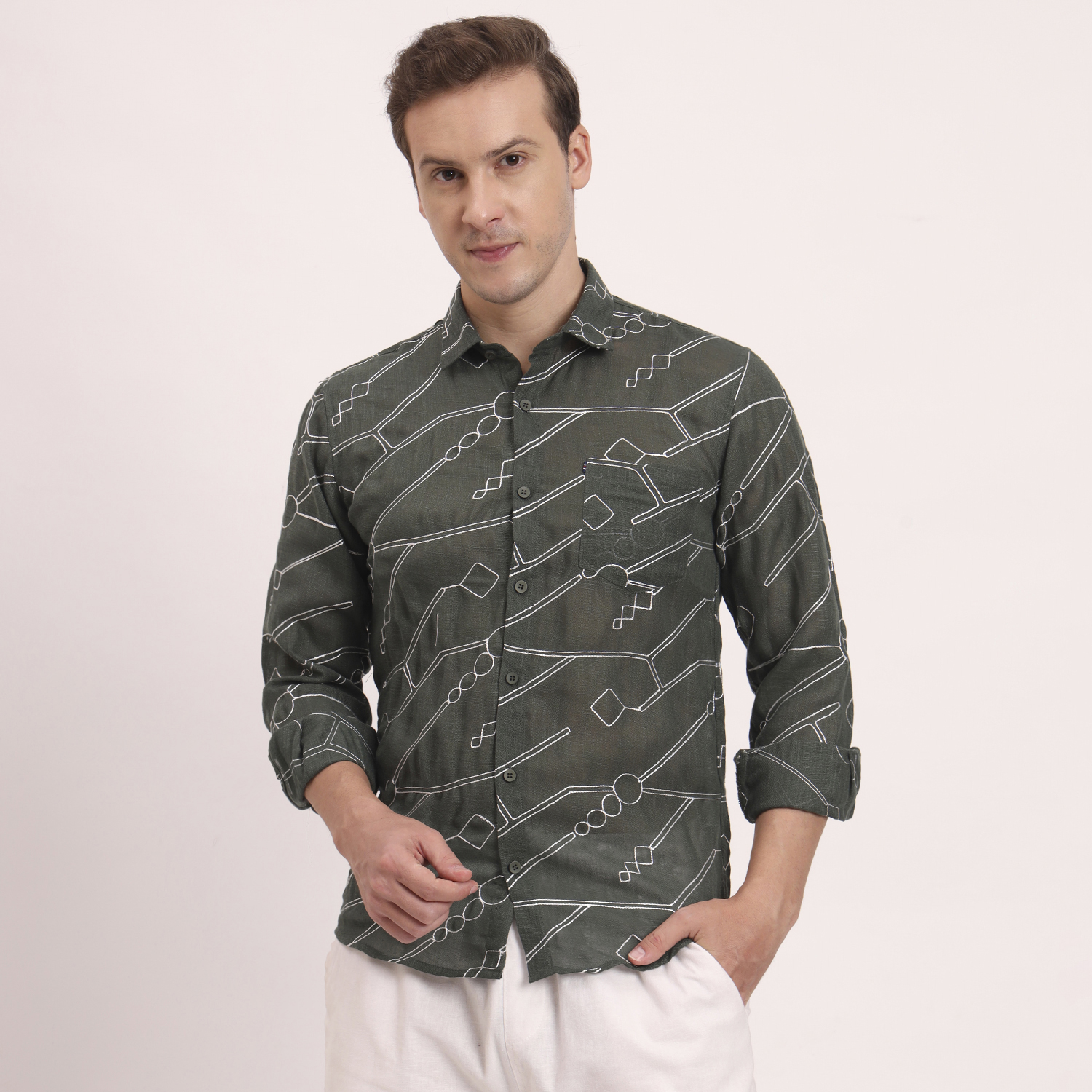 Embroidered Shirts green