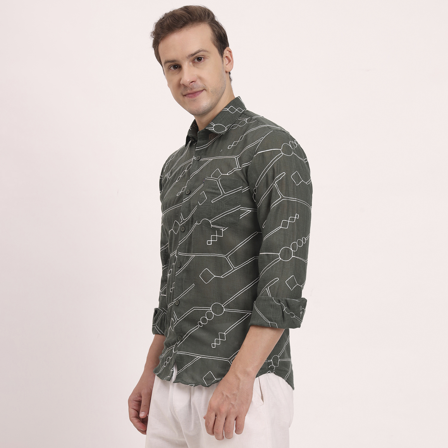 Embroidered Shirts green - Image 6