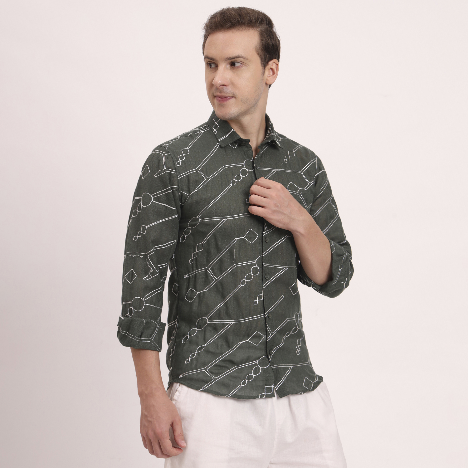 Embroidered Shirts green - Image 5