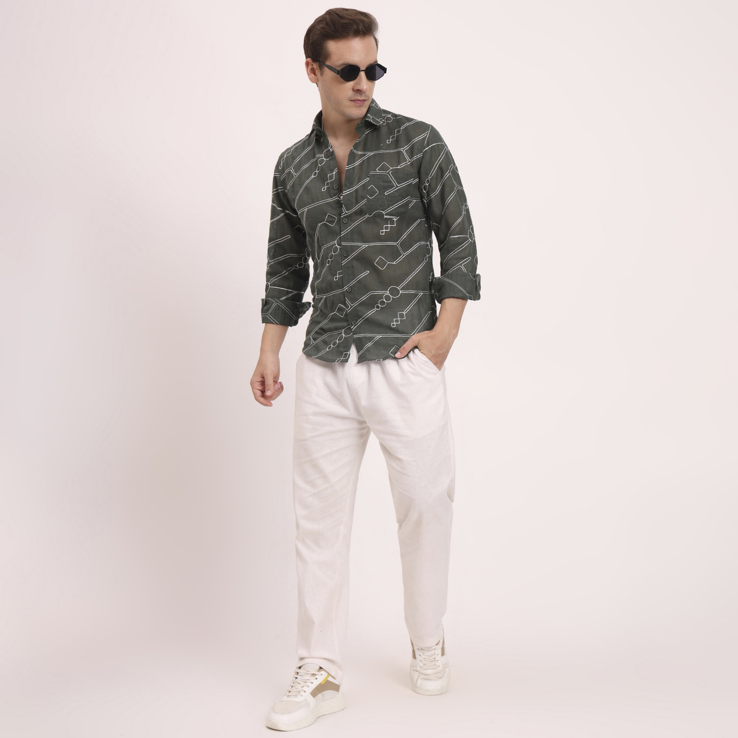 Embroidered Shirts green - Image 3