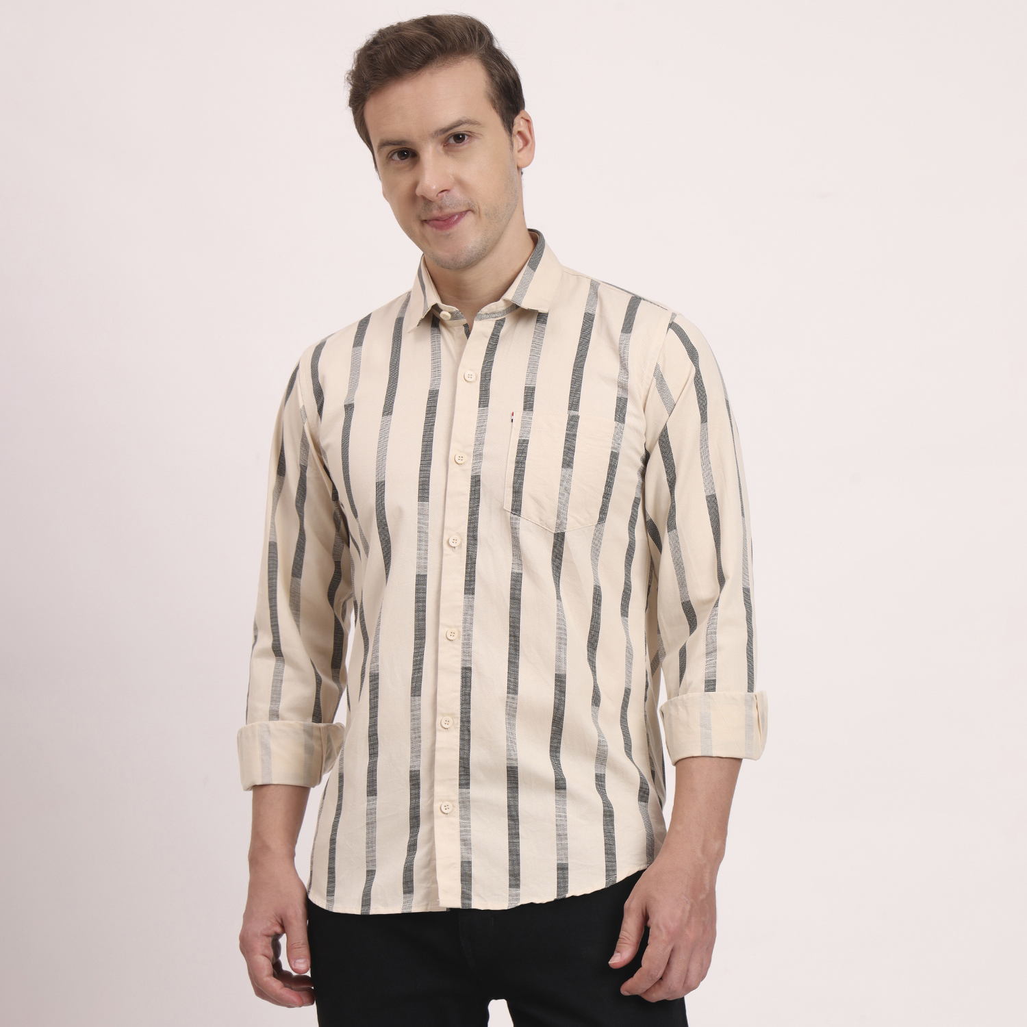 Cotton Casual Printed Striped Stylish Latest T-Shirt for Men