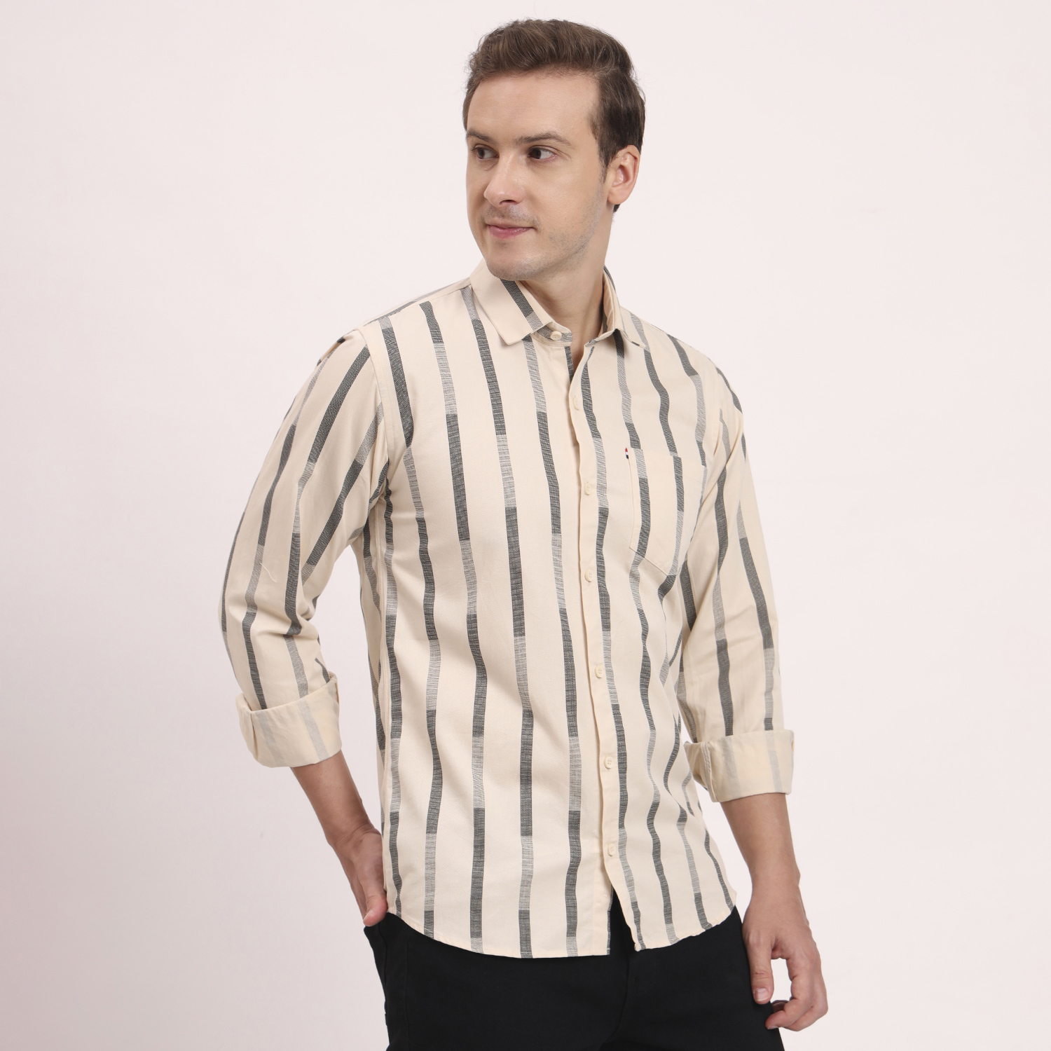 Cotton Casual Printed Striped Stylish Latest T-Shirt for Men - Image 5