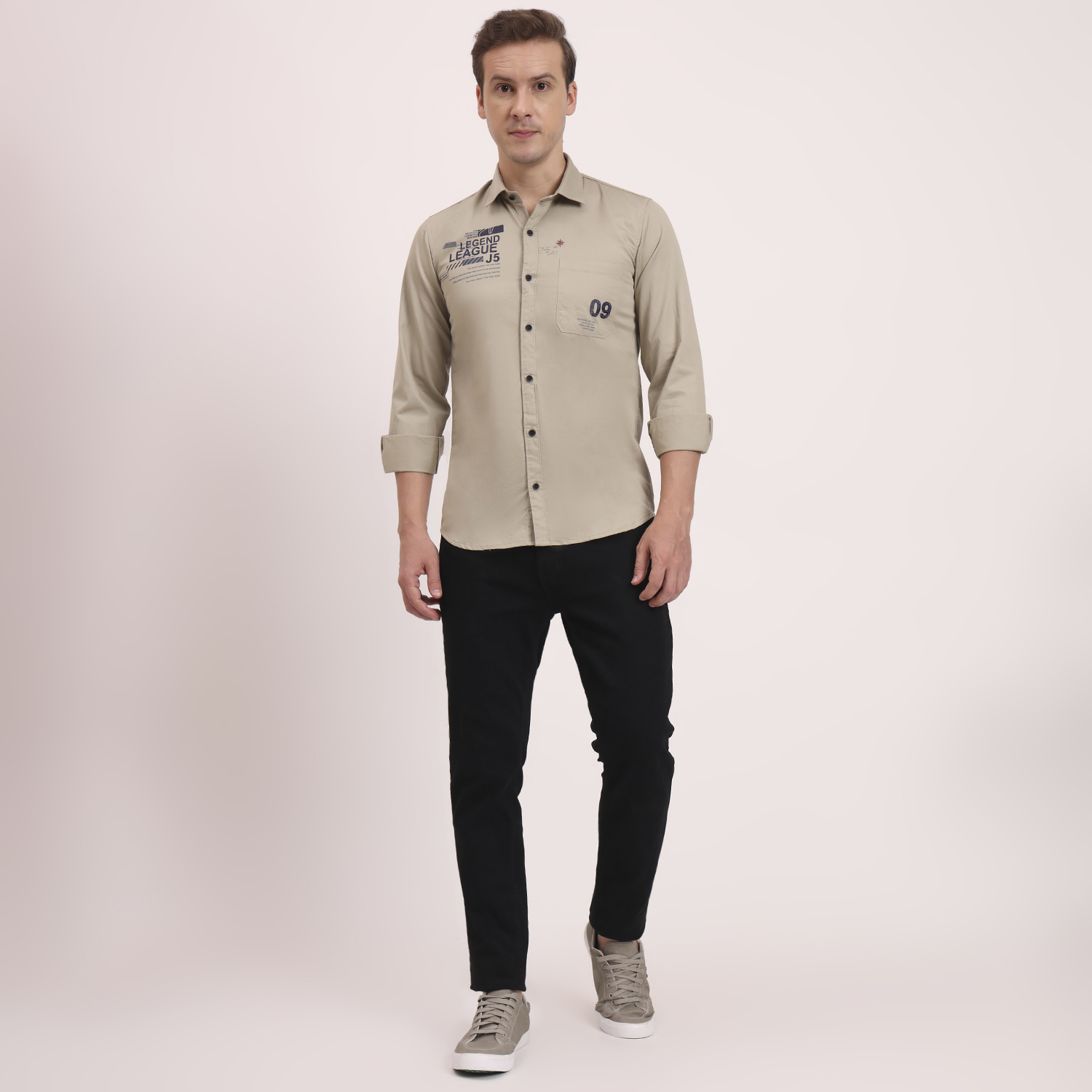 Men’s Cotton Casual Printed Striped Stylish T-Shirt – Grey - Image 7