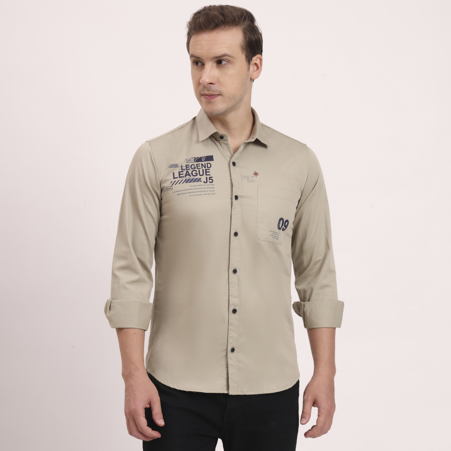 Men’s Cotton Casual Printed Striped Stylish T-Shirt – Grey - Image 6