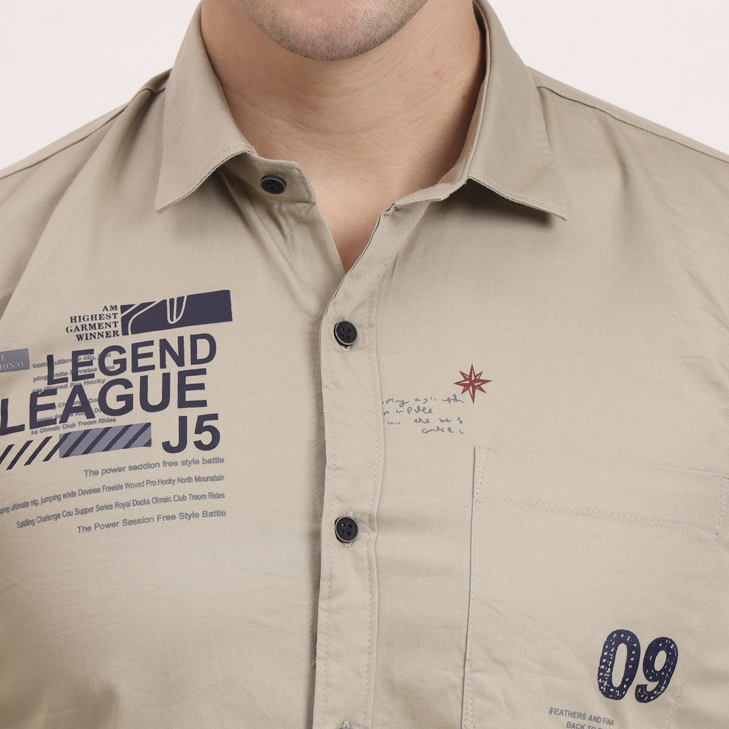 Men’s Cotton Casual Printed Striped Stylish T-Shirt – Grey - Image 3